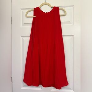 LOFT Red pleated dress